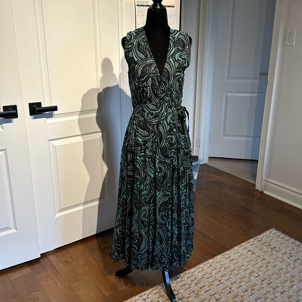 Summer dress black and turquoise